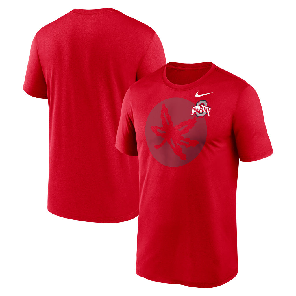 NCAA Ohio State Buckeyes Nike Shadow Logo Legend T-Shirt - Red