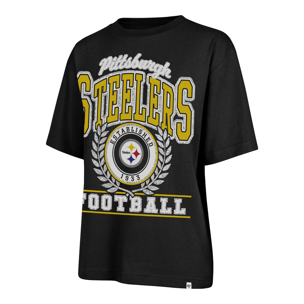 NFL Pittsburgh Steelers Women's '47 Ring True Foundation T-Shirt - Black