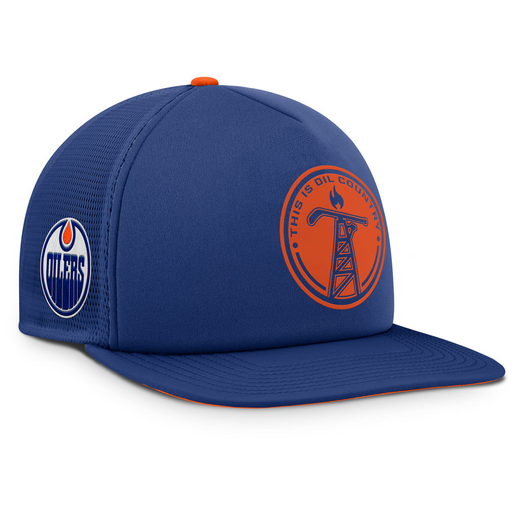 NHL Edmonton Oilers Fanatics Hometown Foam Snapack Hat - Navy