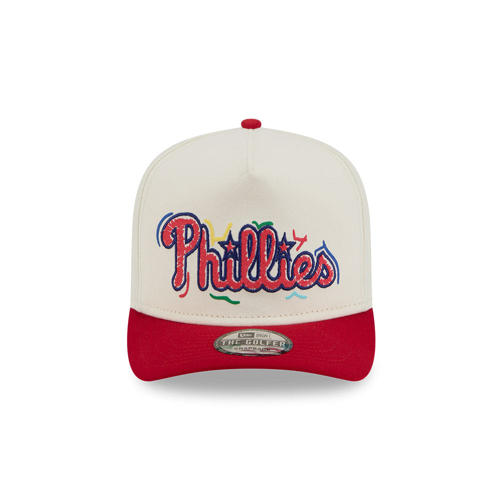 MLB Philadelphia Phillies New Era Scribble 9FIFTY A-Frame Snapback Hat - Cream