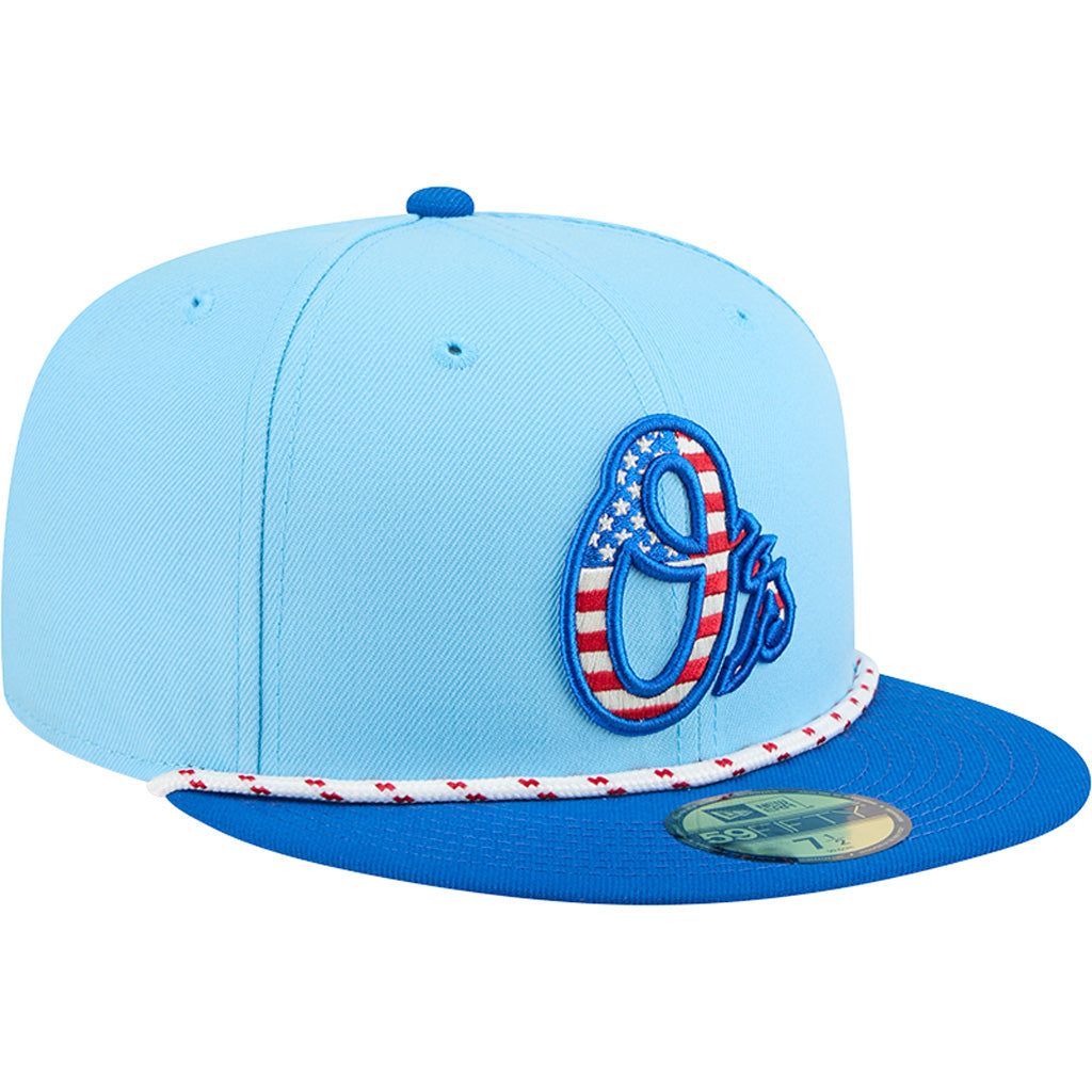 MLB Baltimore Orioles New Era 2025 4th of July 59FIFTY Fitted Hat - Blue
