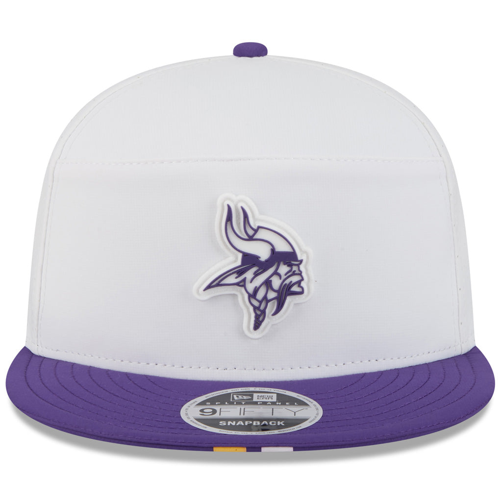 NFL Minnesota Vikings New Era 2025 Training 9FIFTY Split Panel Snapback Hat - White