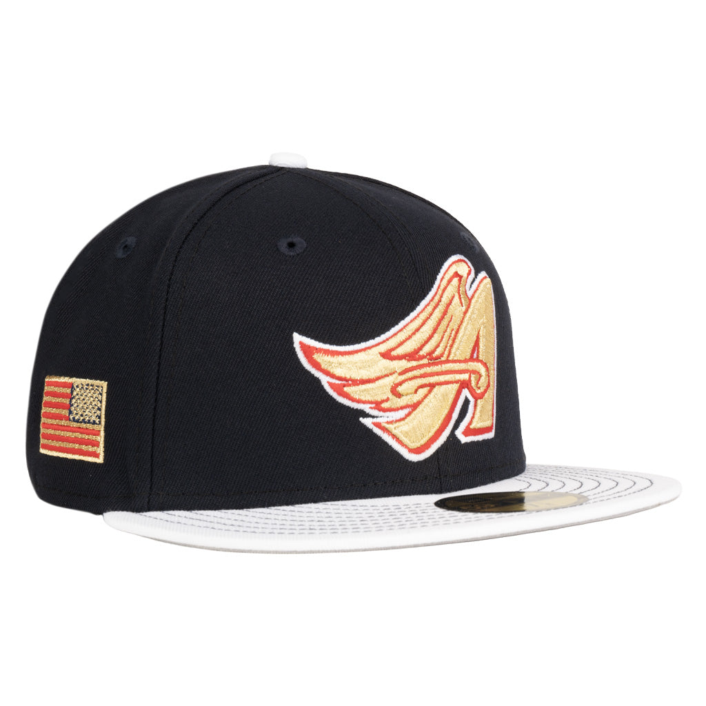 MLB Los Angeles Angels New Era Gold Medal 59FIFTY Fitted Hat - Navy