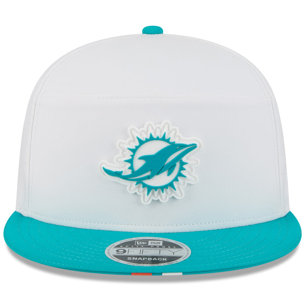 NFL Miami Dolphins New Era 2025 Training 9FIFTY Split Panel Snapback Hat - White