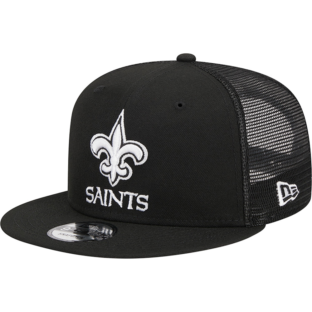 NFL New Orleans Saints New Era Black &amp; White Trucker 9FIFTY Snapback Hat - Black