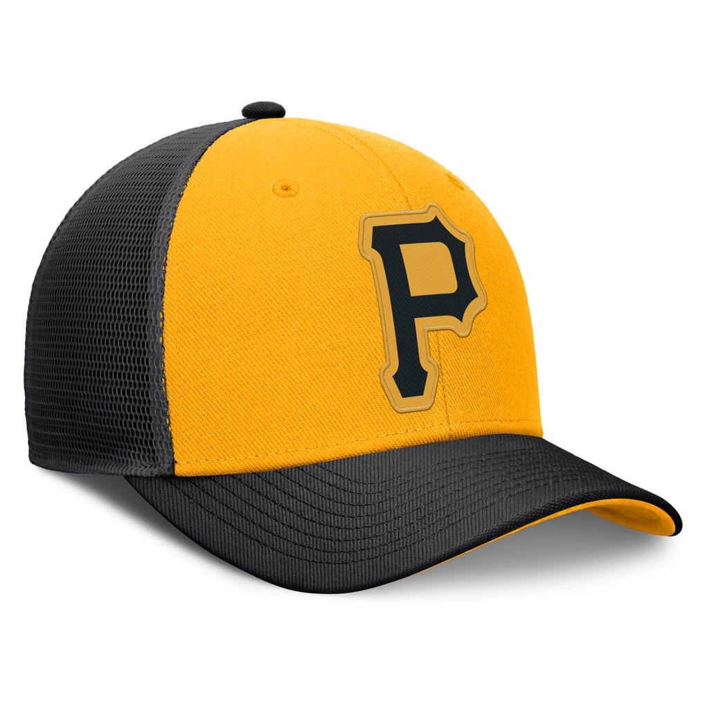 MLB Pittsburgh Pirates Nike Two-Tone Tonal Logo Trucker Snapback Hat - Yellow