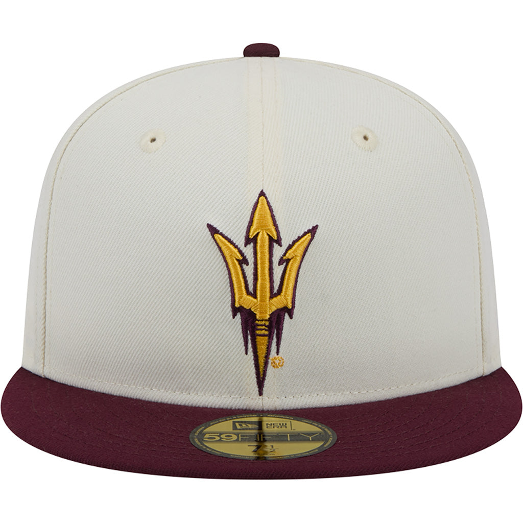NCAA Arizona State Sun Devils New Era Two-Tone Chrome OTC 59FIFTY Fitted Hat - Chrome