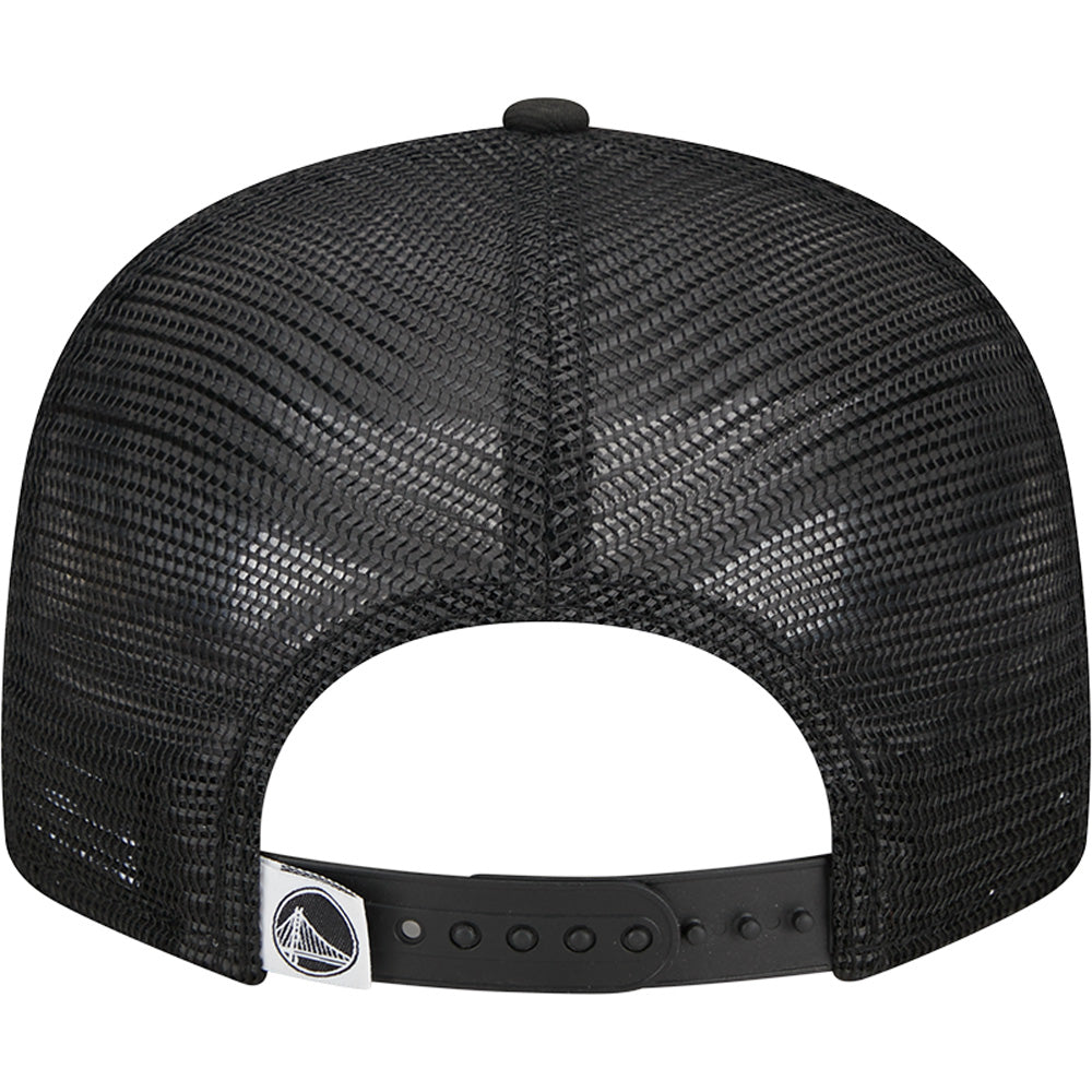 NBA Golden State Warriors New Era Black & White Trucker 9FIFTY Snapback Hat - Black