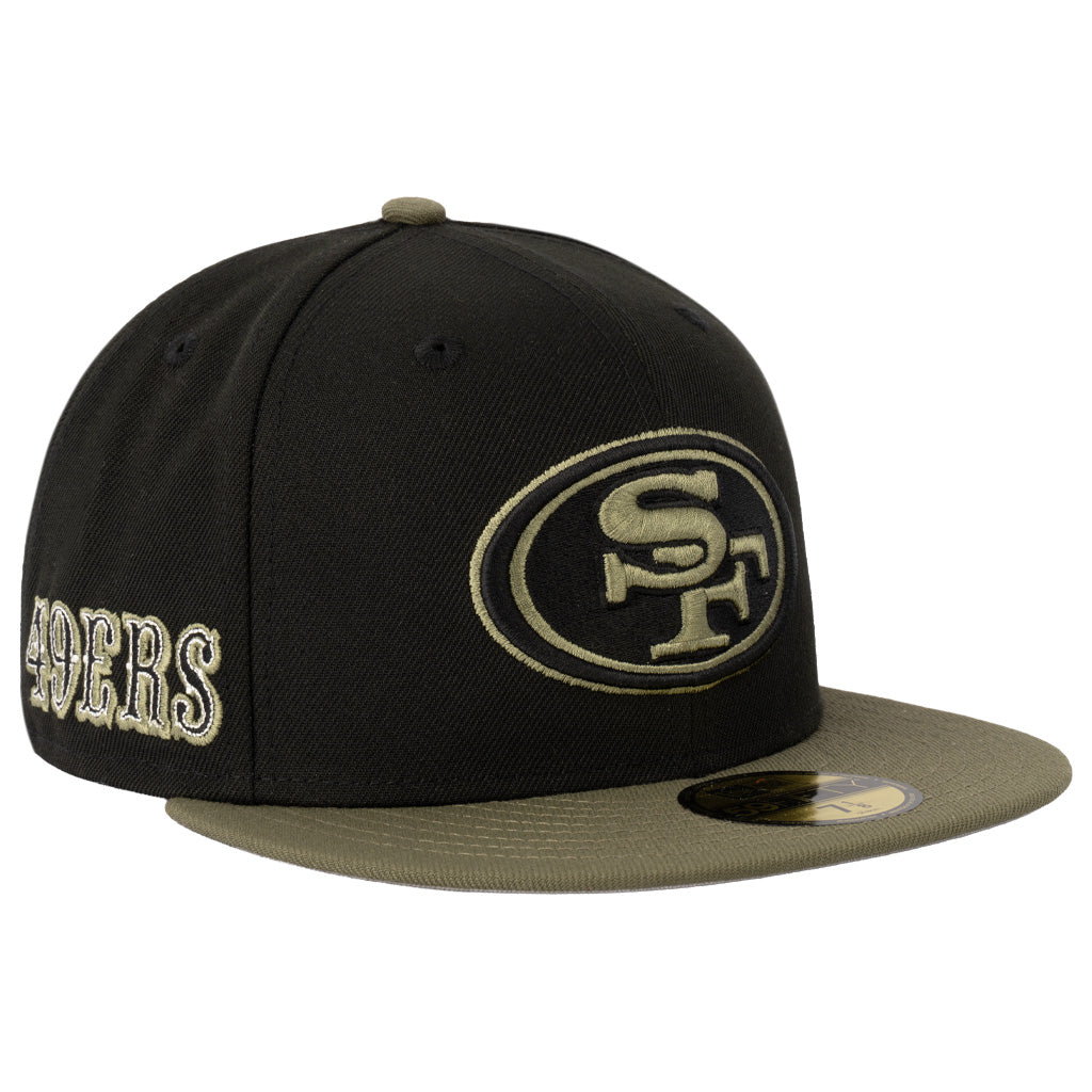 NFL San Francisco 49ers New Era Midnight Jungle 59FIFTY Fitted Hat - Black