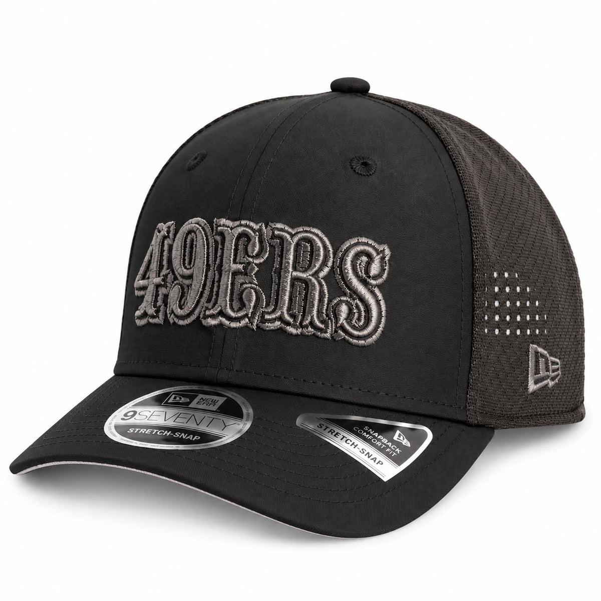 NFL San Francisco 49ers New Era Black Pearl Trucker 9SEVENTY Stretch-Snap Hat- Black