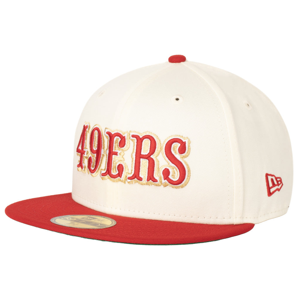 NFL San Francisco 49ers New Era Two-Tone Chrome 59FIFTY Fitted Hat - Cream