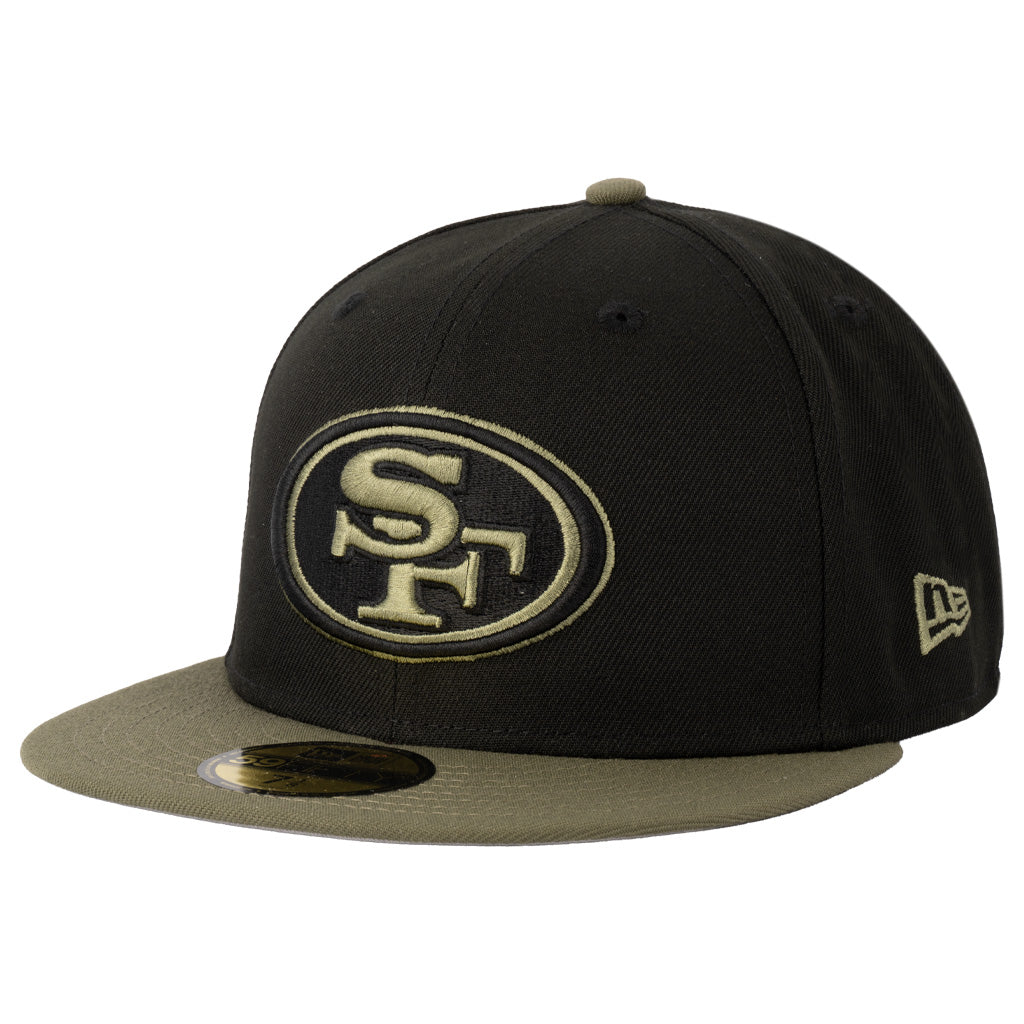 NFL San Francisco 49ers New Era Midnight Jungle 59FIFTY Fitted Hat - Black