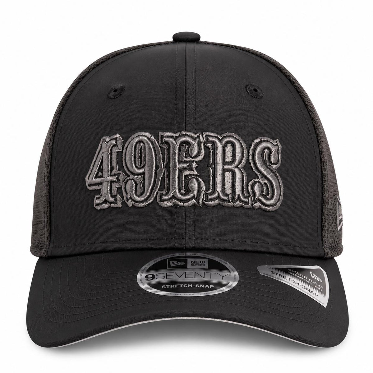 NFL San Francisco 49ers New Era Black Pearl Trucker 9SEVENTY Stretch-Snap Hat- Black
