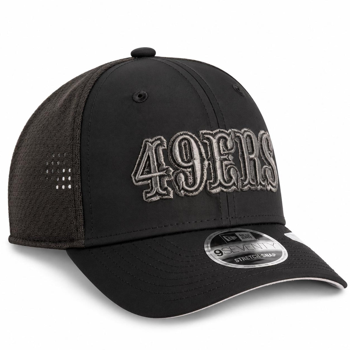 NFL San Francisco 49ers New Era Black Pearl Trucker 9SEVENTY Stretch-Snap Hat- Black