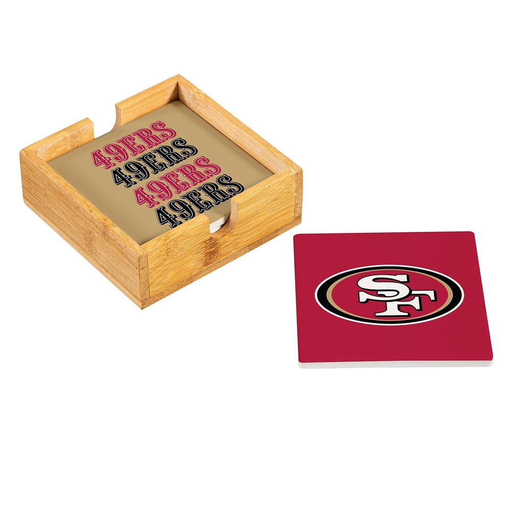 NFL San Francisco 49ers Evergreen 4-Pack Ceramic Coaster Set