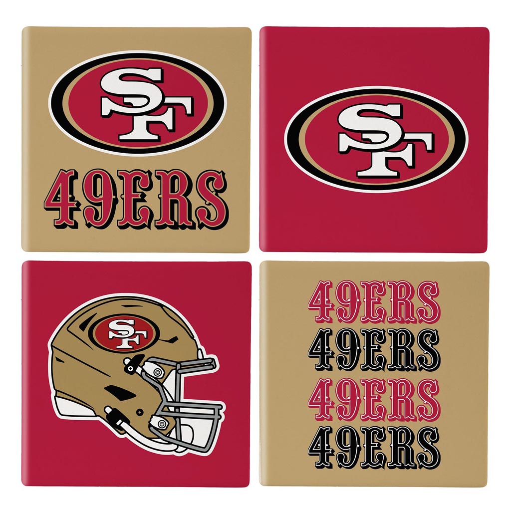 NFL San Francisco 49ers Evergreen 4-Pack Ceramic Coaster Set