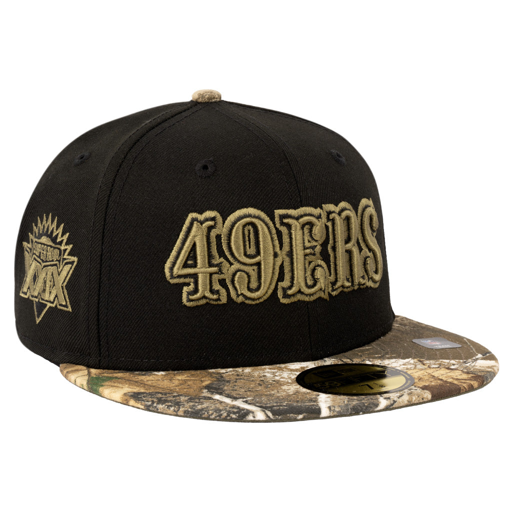 NFL San Francisco 49ers New Era Two-Tone Real Tree Shadow 59FIFTY Fitted Hat - Black