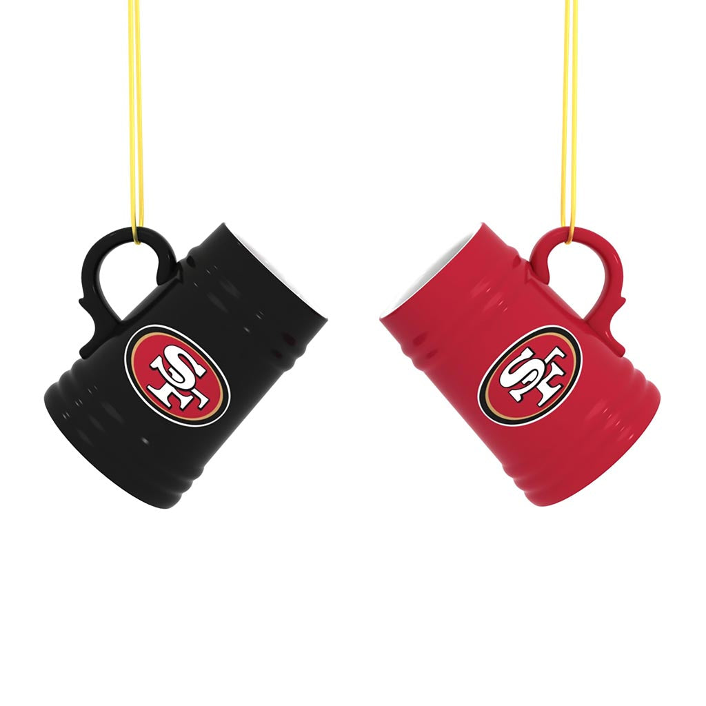 NFL San Francisco 49ers Evergreen Mini Stein 2-Pack, 3 oz Cup Set - Black/Red