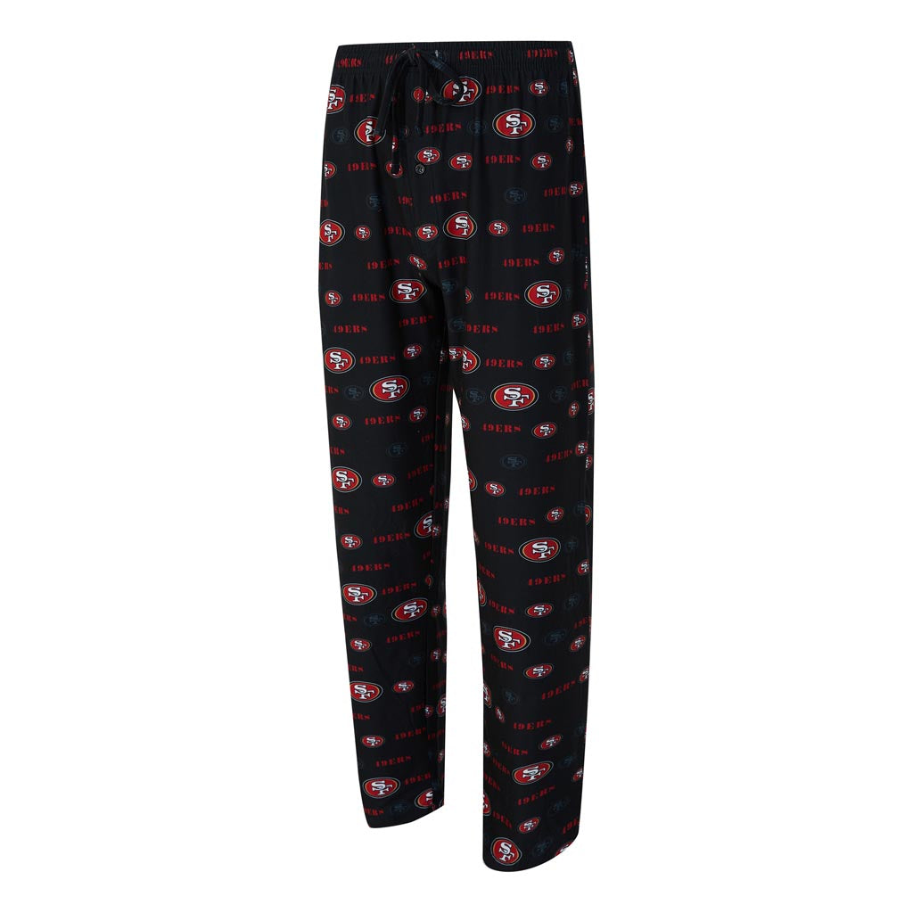 NFL San Francisco 49ers Concepts Sport Mosaic All Over Print PJ Pants - Black