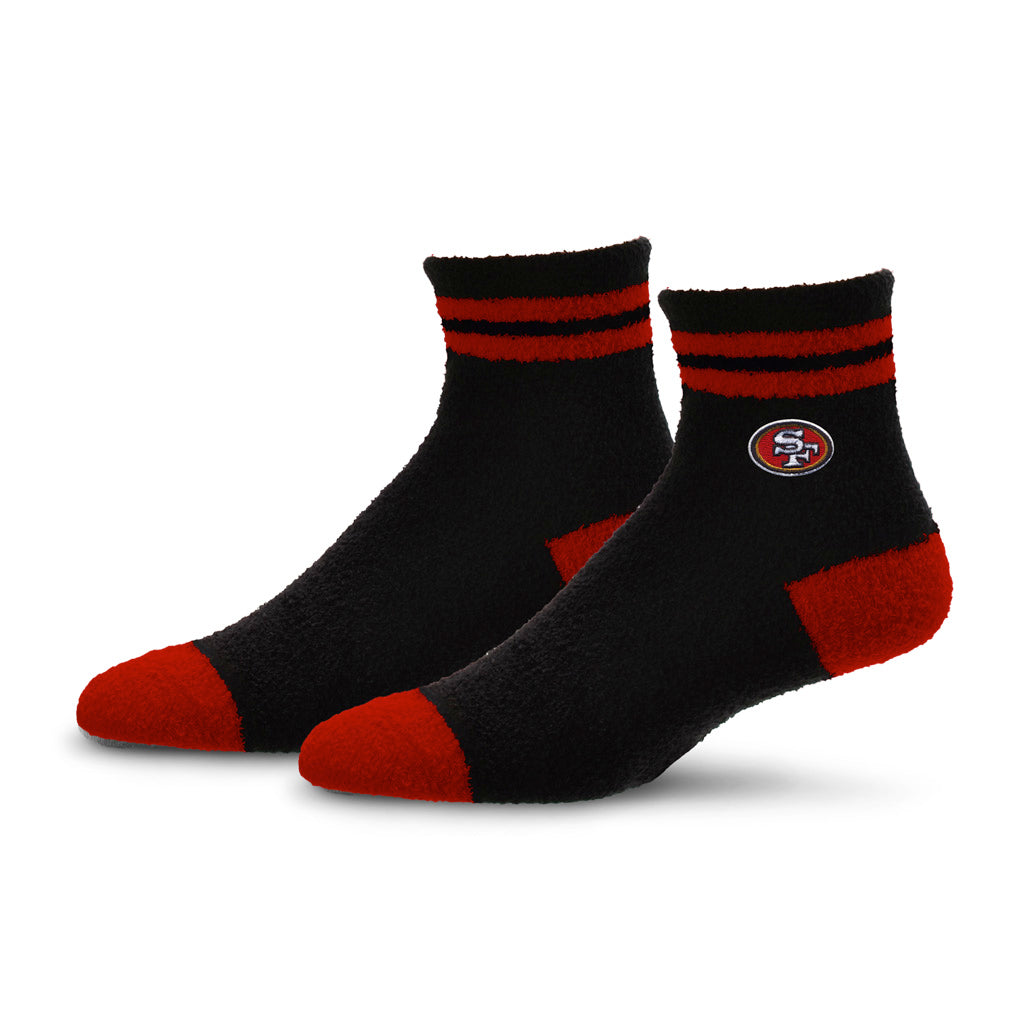 NFL San Francisco 49ers For Bare Feet Stripe Cozy Socks - Black