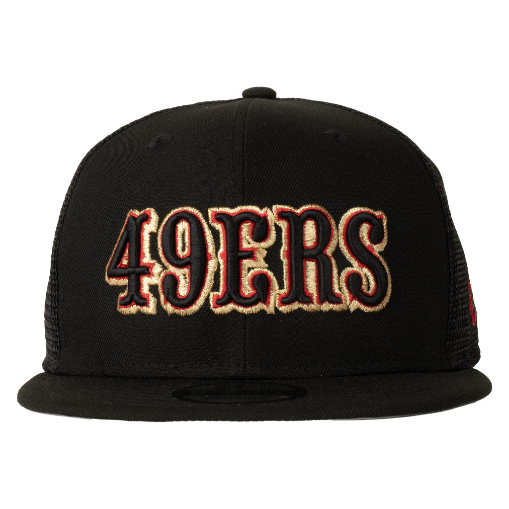 NFL San Francisco 49ers New Era Shadowline 9FIFTY Snapback Trucker Hat - Black