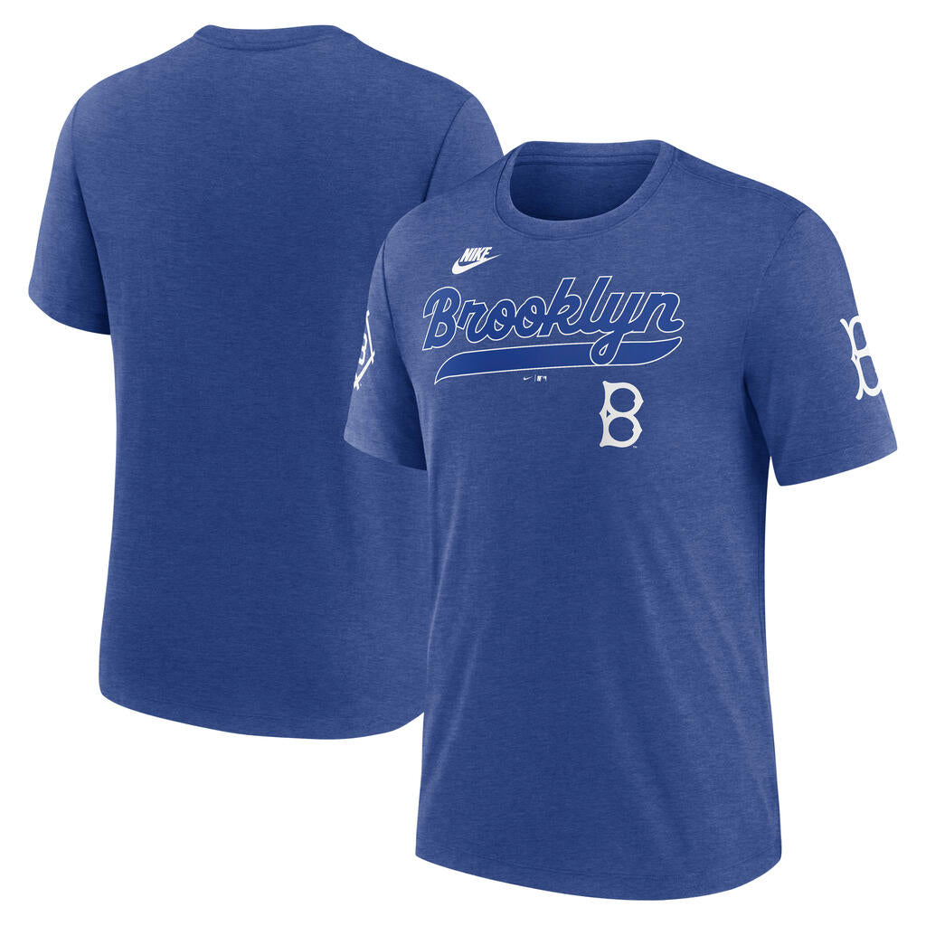 MLB Los Angeles Dodgers Nike Cooperstown Eras Tri-Blend T-Shirt - Blue