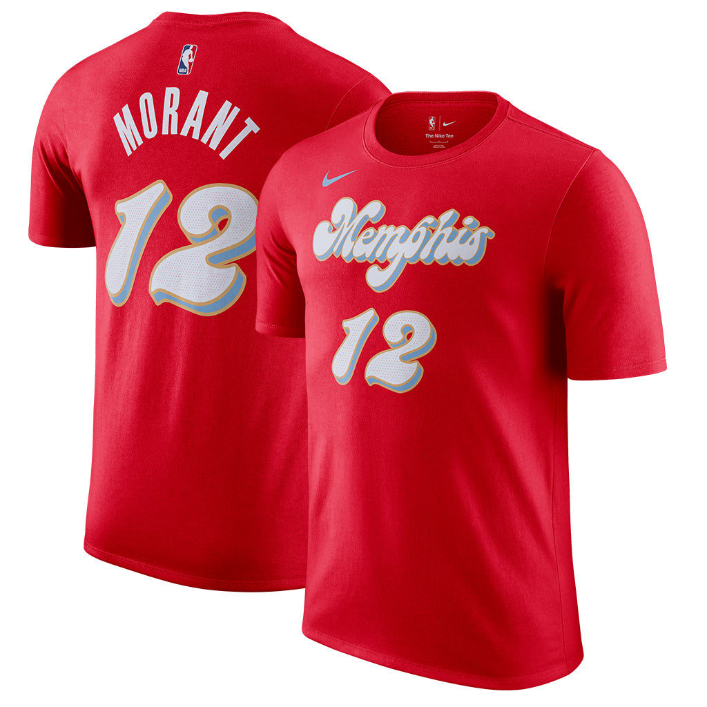 NBA Memphis Grizzlies Ja Morant City Edition 2025 Name & Number T-Shirt - Red