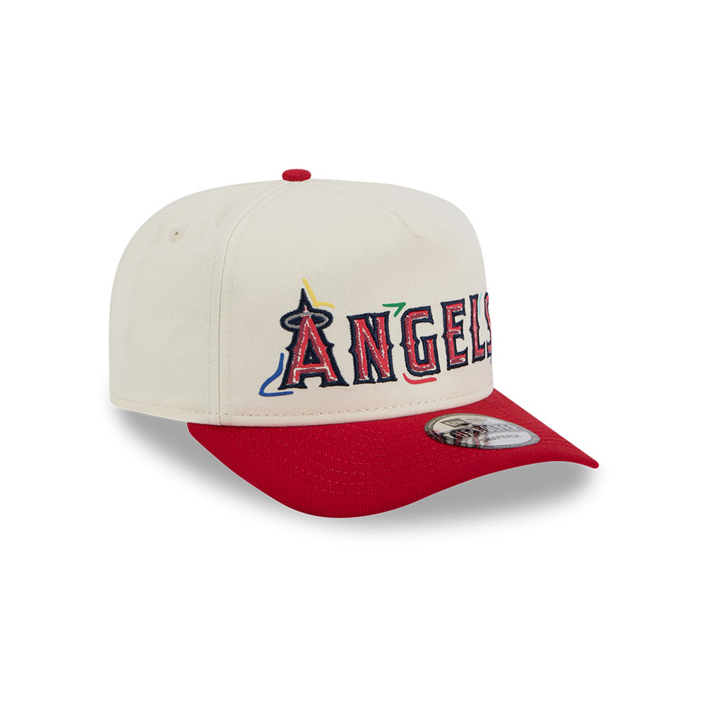 MLB Los Angeles Angels New Era Scribble 9FIFTY A-Frame Snapback Hat - Cream