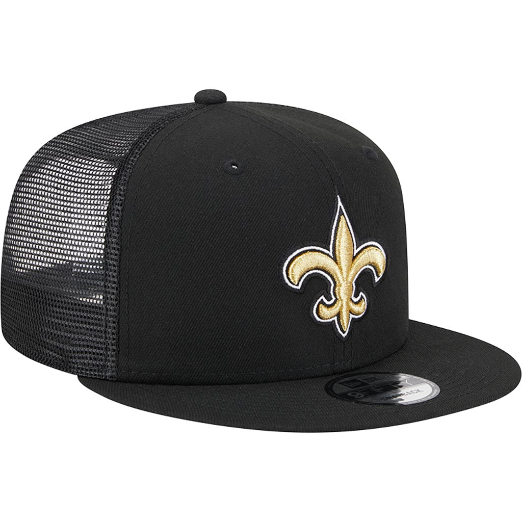 NFL New Orleans Saints New Era 9FIFTY Snapback Trucker Hat - Black