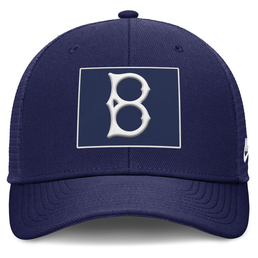 MLB Los Angeles Dodgers Nike Cooperstown Square Patch Trucker Snapback Hat - Blue