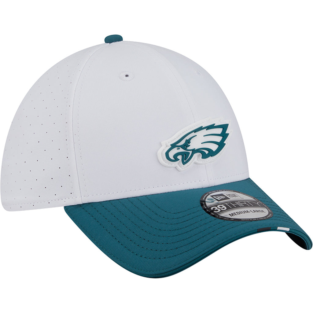 NFL Philadelphia Eagles New Era 2025 Training 39THIRTY Flex Fit Hat - White