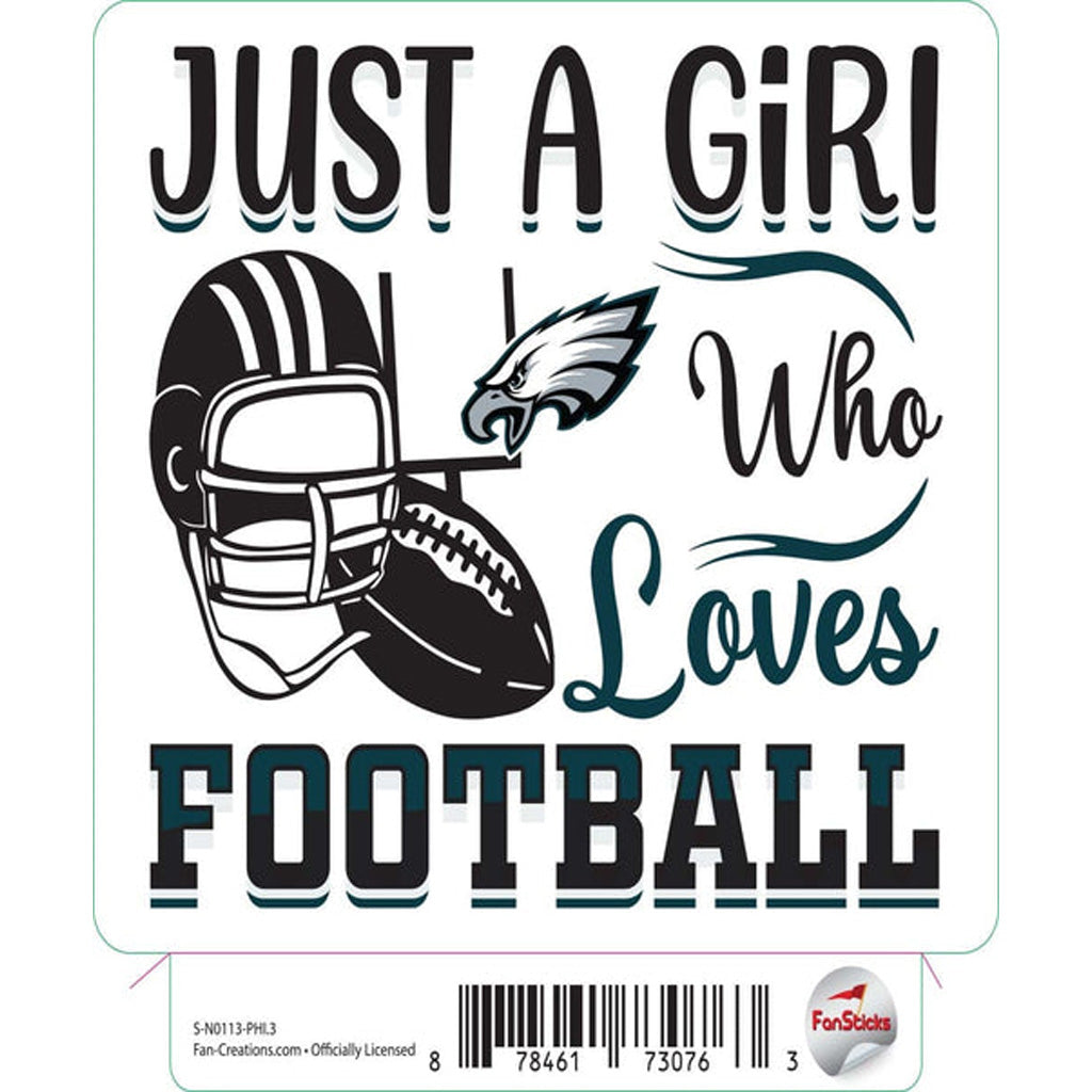 NFL Philadelphia Eagles Fan Creations Just a Girl Sticker