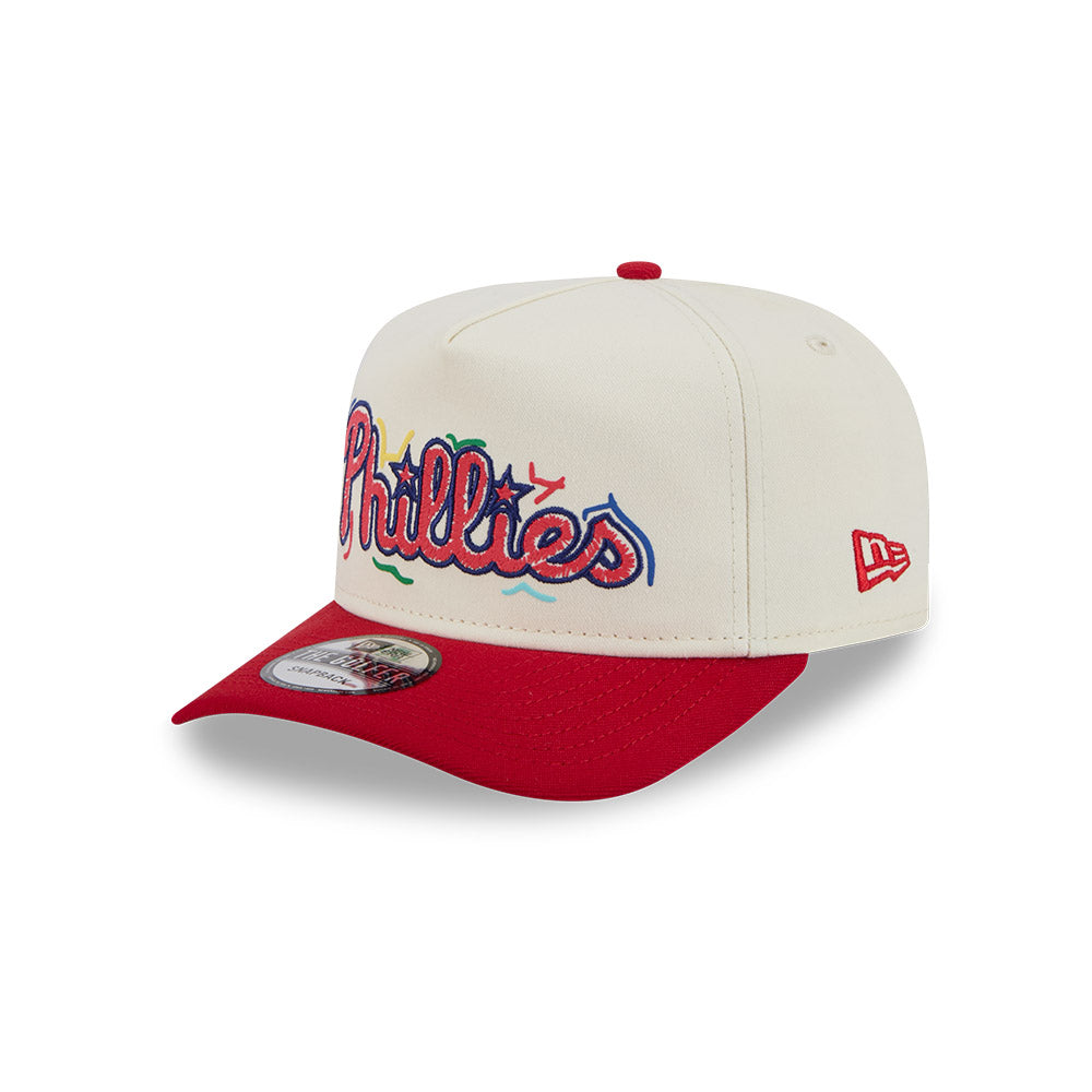 MLB Philadelphia Phillies New Era Scribble 9FIFTY A-Frame Snapback Hat - Cream