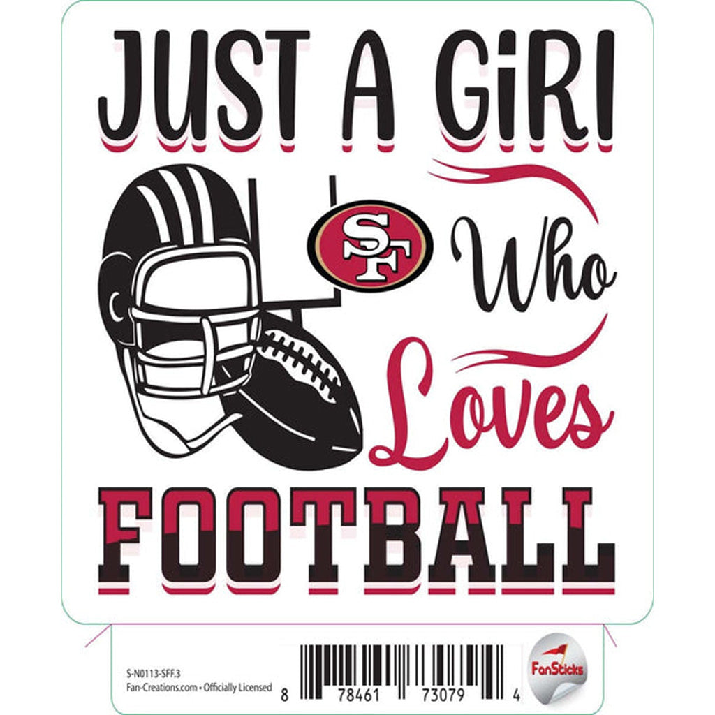 NFL San Francisco 49ers Fan Creations Just a Girl Sticker