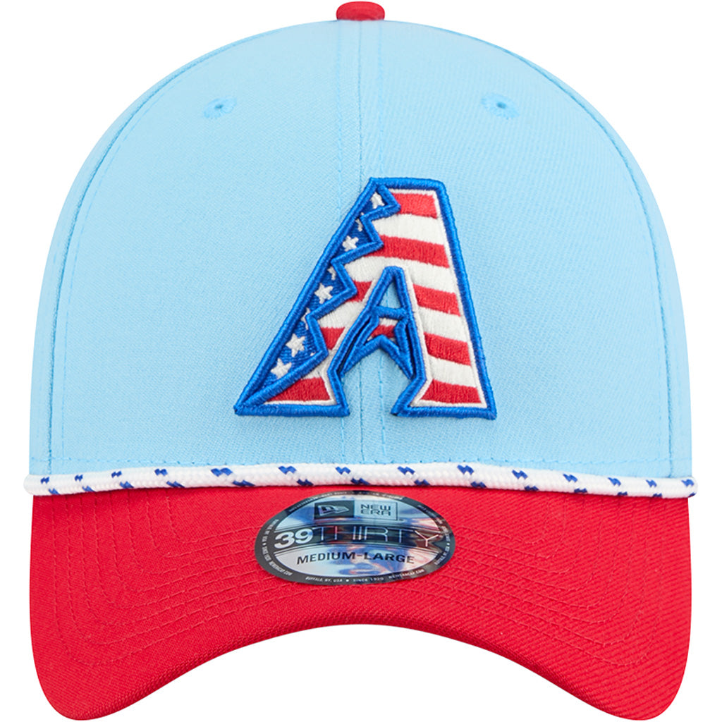 MLB Arizona Diamondbacks New Era 2025 4th of July 39THIRTY Flex Fit Hat - Light Blue