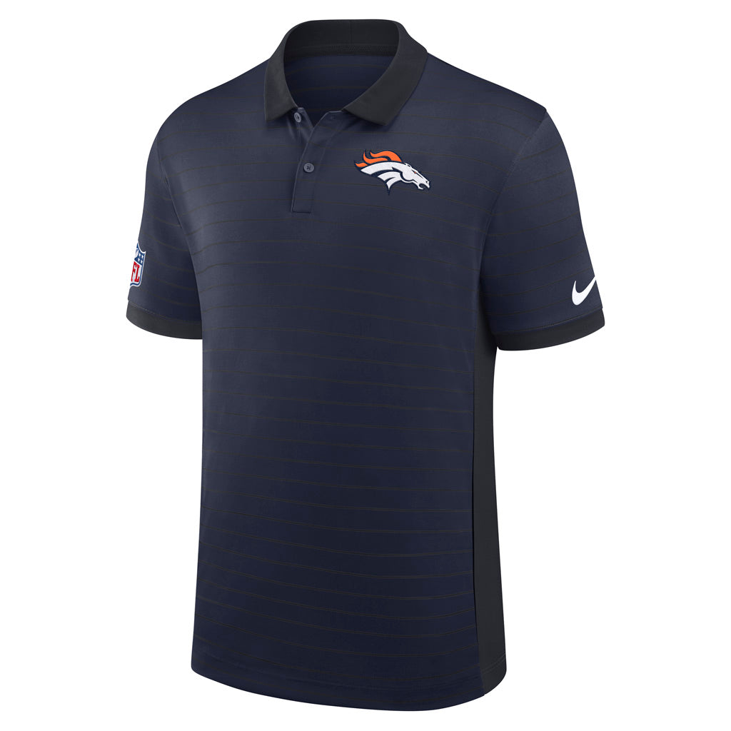 NFL Denver Broncos Nike 2025 Dri-Fit Striped Polo - Navy