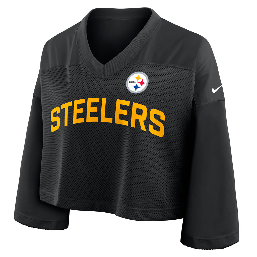 NFL Pittsburgh Steelers Women's Nike Jersey Fashion Crop Top - Black