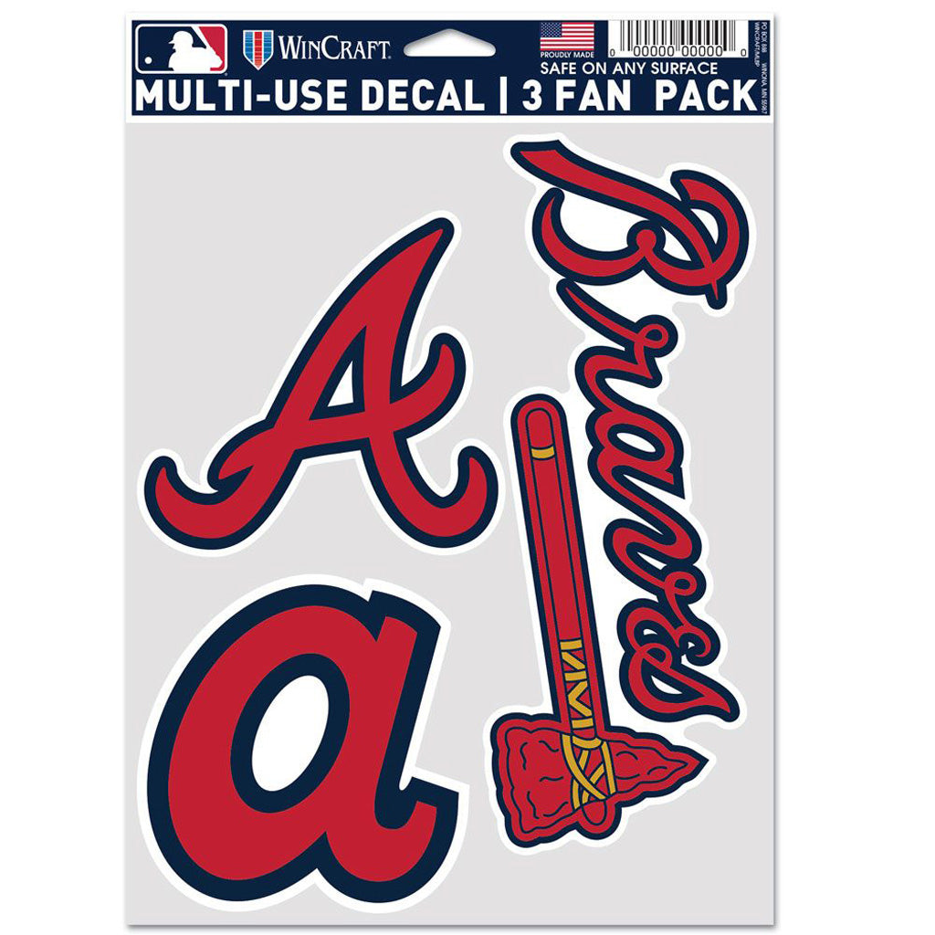 MLB Atlanta Braves WinCraft 6" x 8" 3-pack Decal - Red