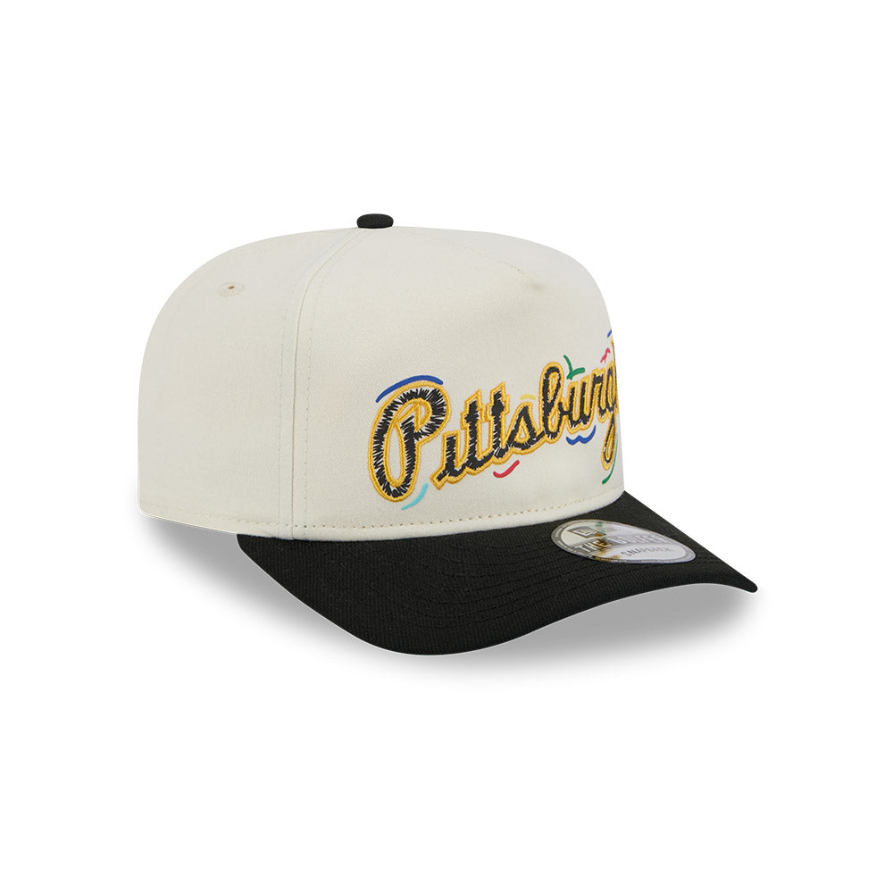 MLB Pittsburgh Pirates New Era Scribble 9FIFTY A-Frame Snapback Hat - Cream