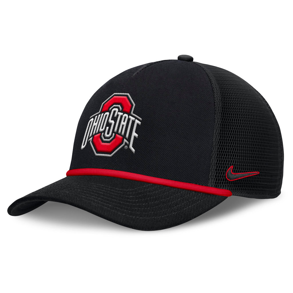 NCAA Ohio State Buckeyes Nike Primary Logo Snapback Trucker Hat - Black