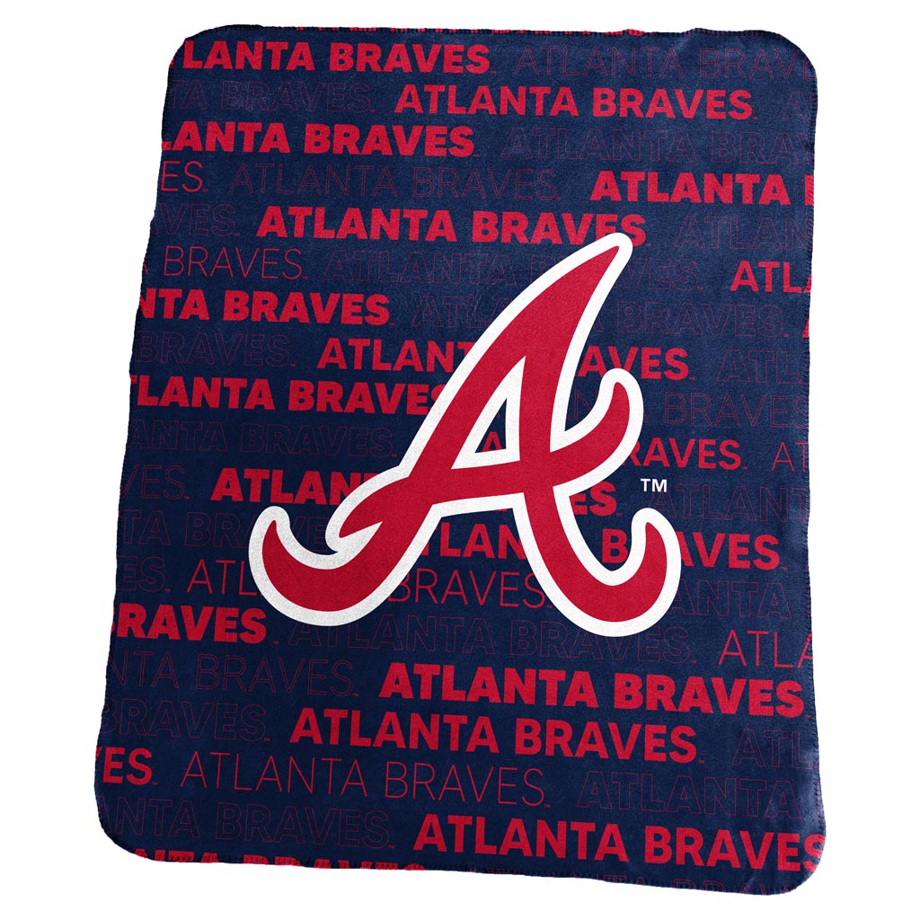 MLB Atlanta Braves Logo Brands 50" x 60" Classic Fleece Blanket - Navy