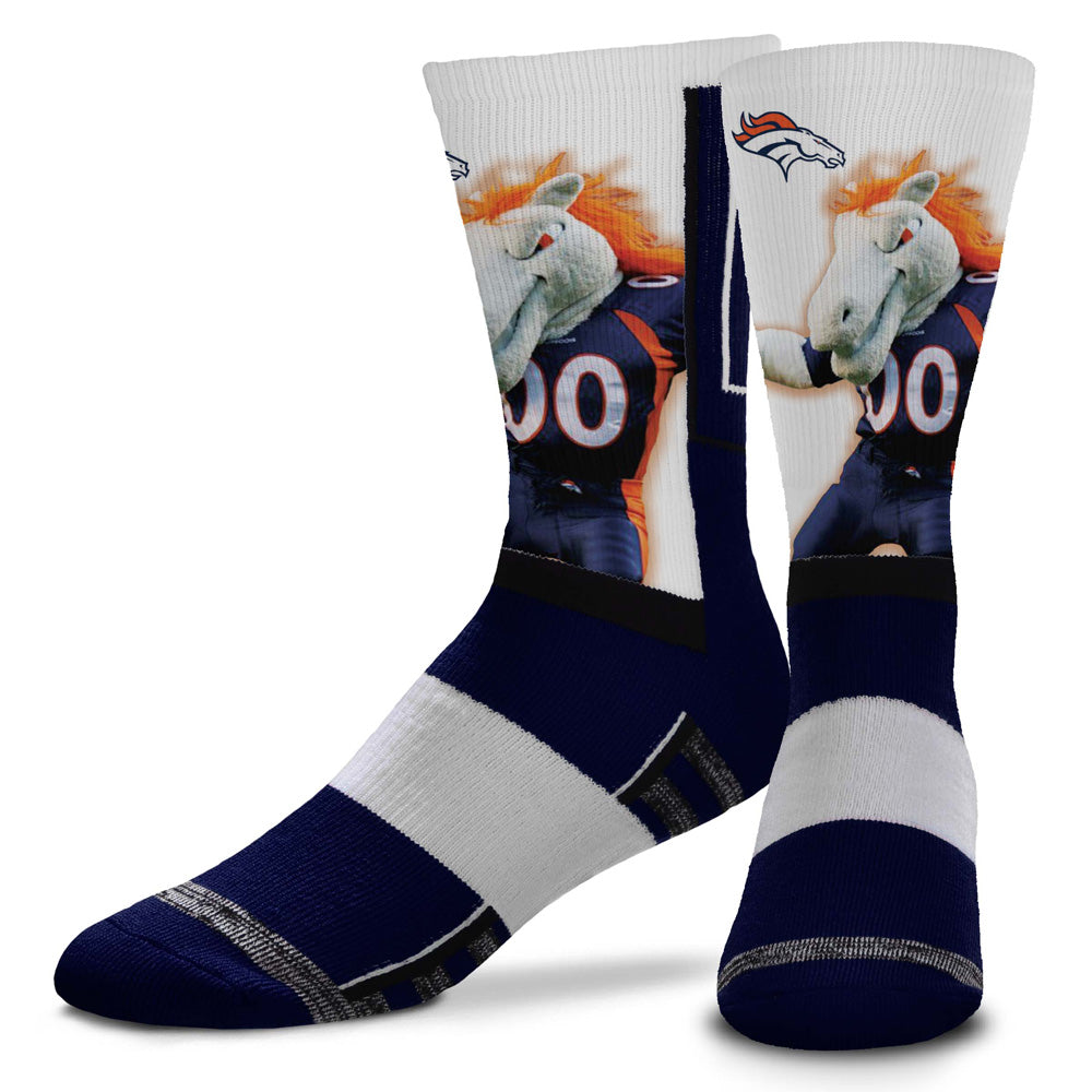 NFL Denver Broncos For Bare Feet Mascot Snoop Crew Socks