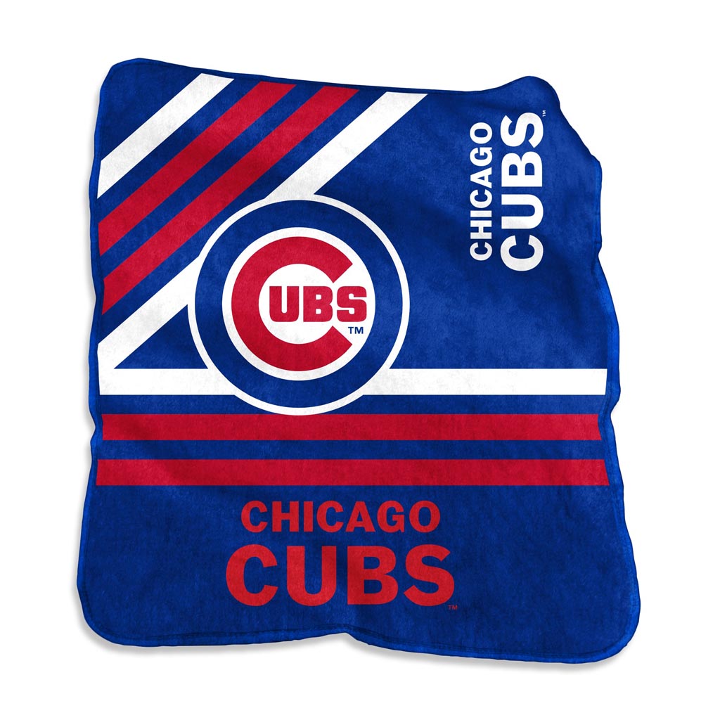 MLB Chicago Cubs Logo Brands 50" x 60" Raschel Blanket - Blue