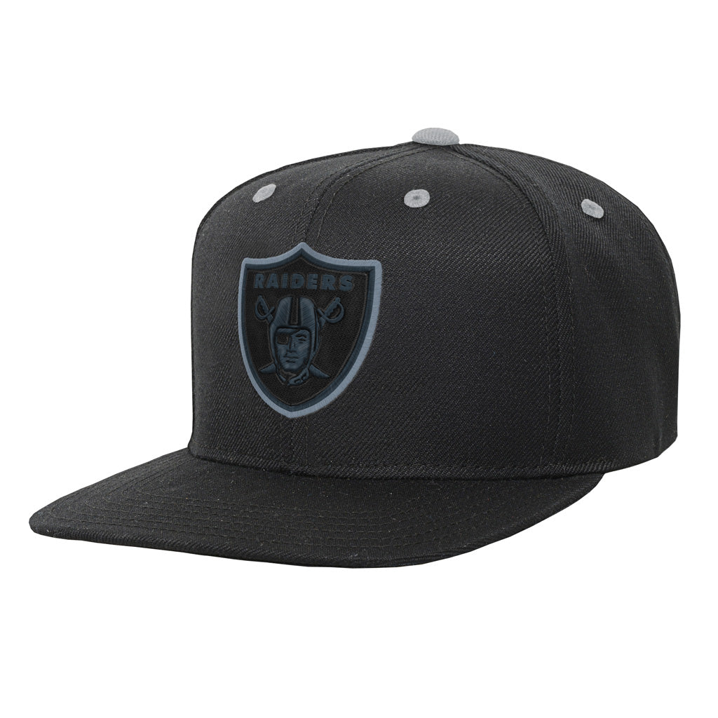 NFL Las Vegas Raiders Youth Outerstuff Team Color Pop Flatbrim Adjustable Snapback Hat - Black