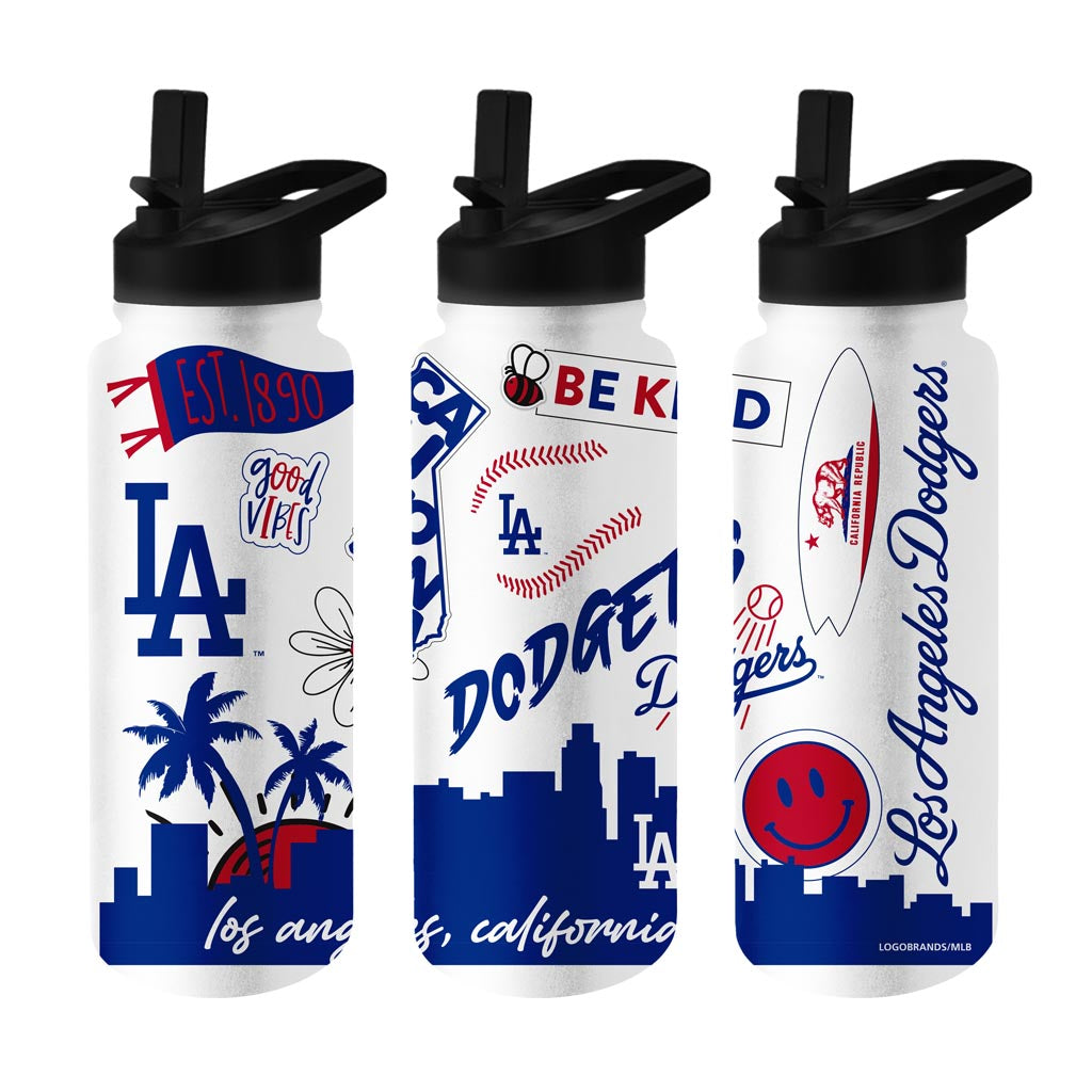 NFL Los Angeles Dodgers Logo Brands 34oz Native Quencher Bottle - White