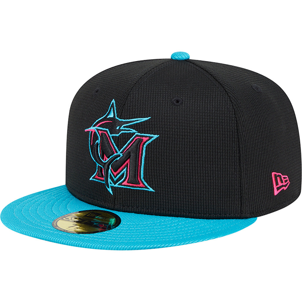 MLB Miami Marlins New Era 2025 City Connect Batting Practice 59FIFTY Fitted Hat - Black