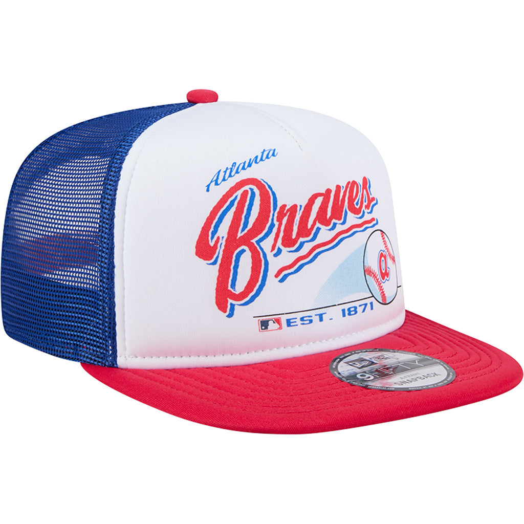 MLB Atlanta Braves New Era Retro Script 9FIFTY A-Frame Snapback Hat - White
