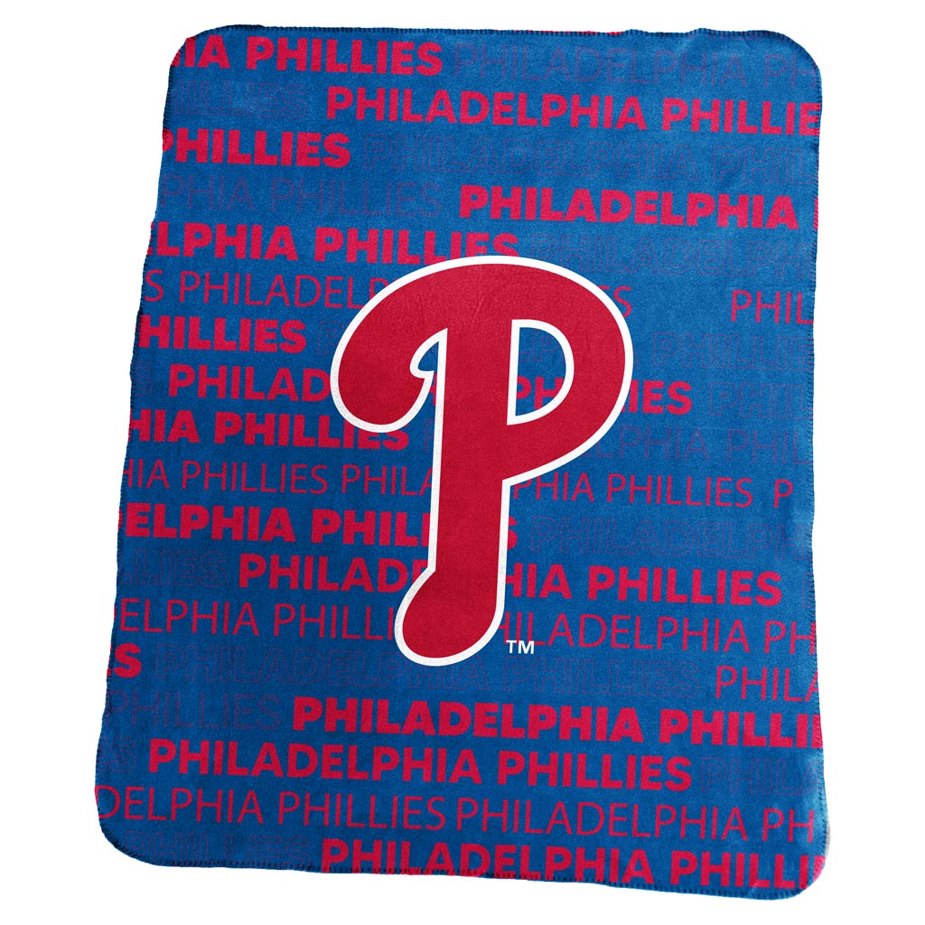 MLB Philadelphia Phillies Logo Brands 50" x 60" Classic Fleece Blanket - Blue
