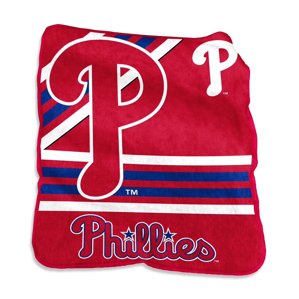 MLB Philadelphia Phillies Logo Brands 50" x 60" Raschel Blanket - Red