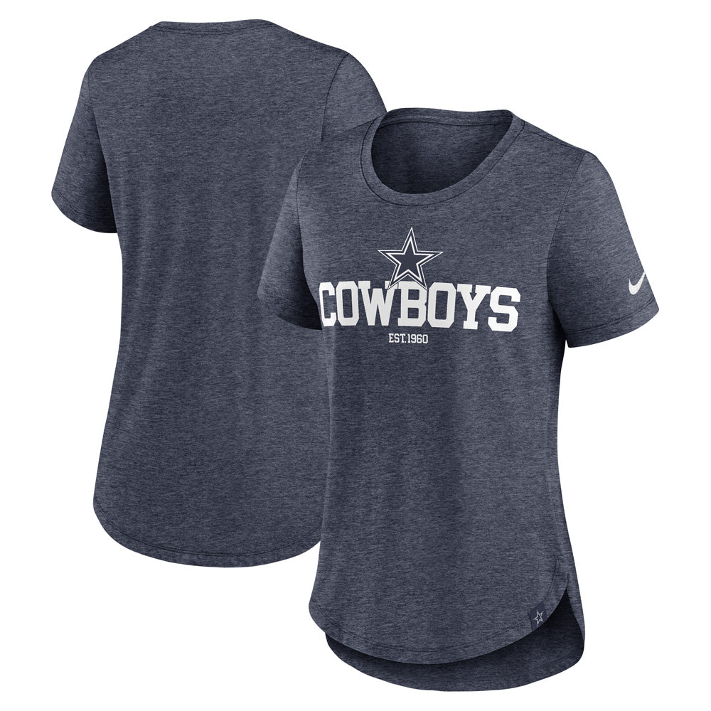 NFL Dallas Cowboys Women&#39;s Nike Tri-Blend Fashion T-Shirt - Navy
